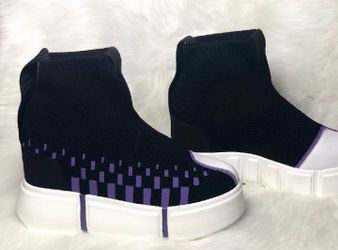 Purple Chunky Heel Slip-on wedges. Sizes 6.5, 7.5, 8, 8.5, and 10