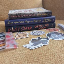 3 Book Lot with stickers, booktabs, bookmark,  book highlighters