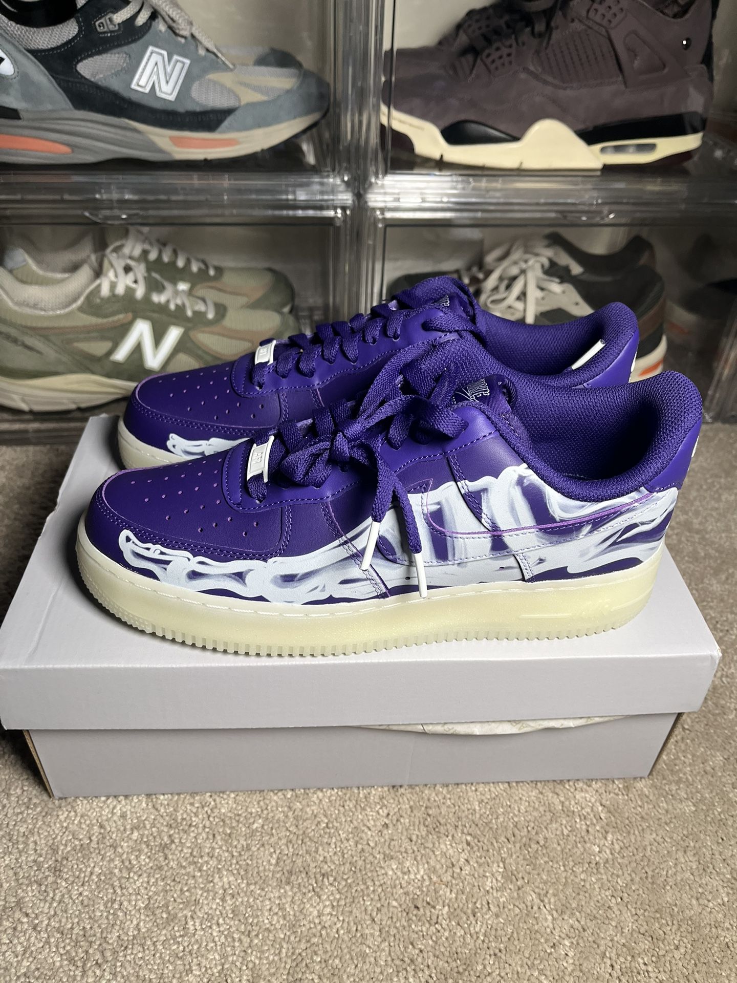 Size Nike Air Force Low Purple Skeleton NEW! FAST!