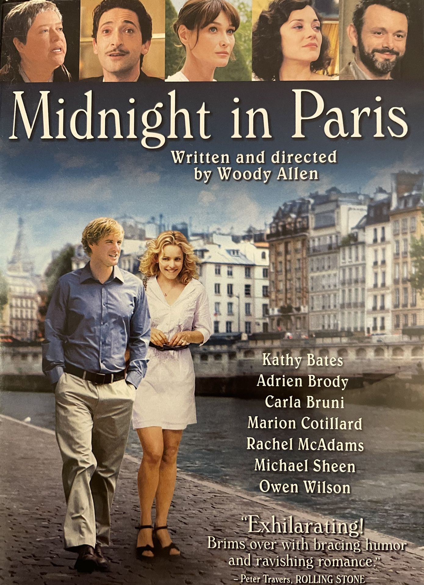 MIDNIGHT In PARIS (DVD-2011) Kathy Bates + Adrien Brody + Carla Bruni!