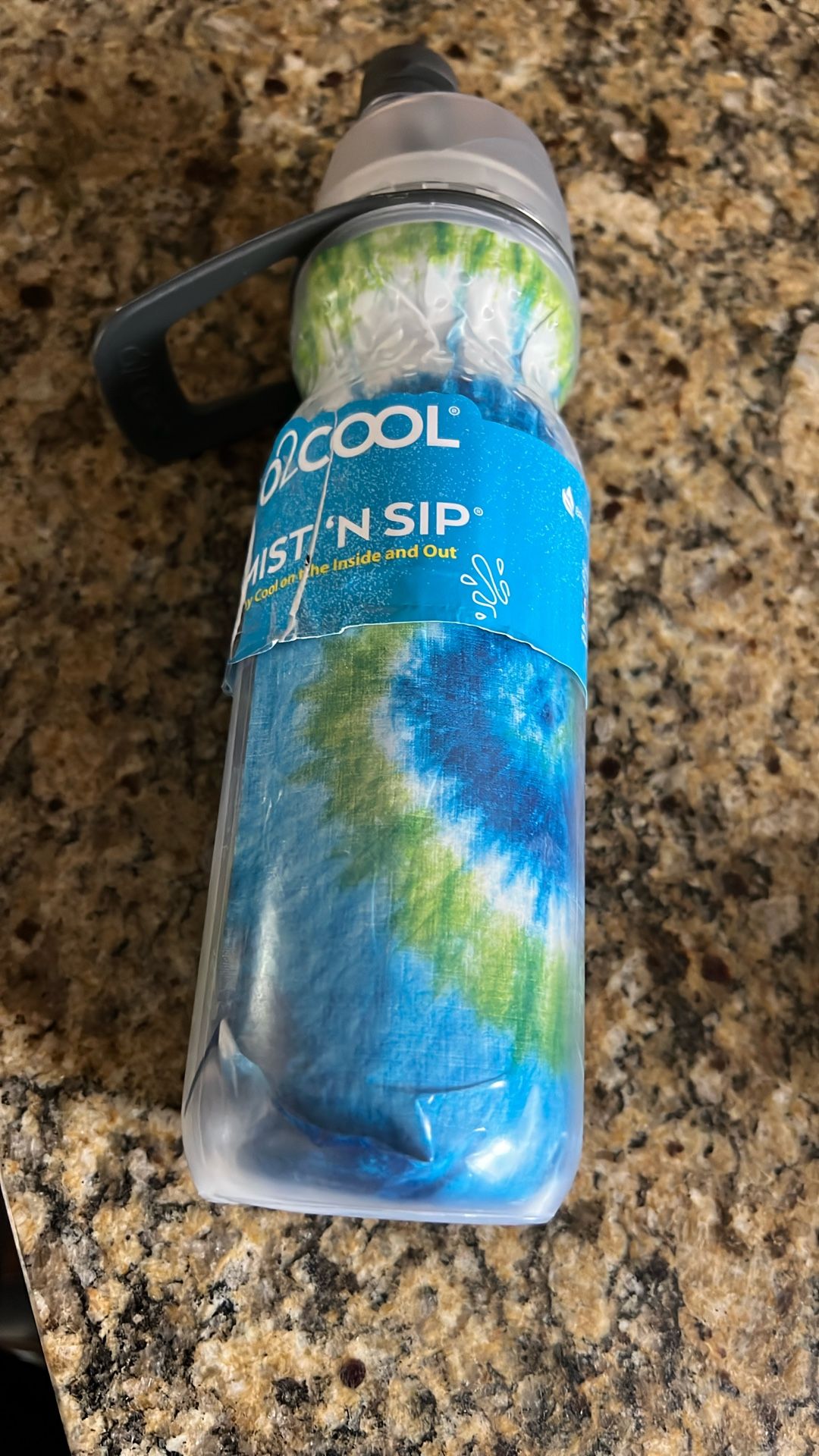 O2cool Mist & Sip Water Bottle Tie Die Print