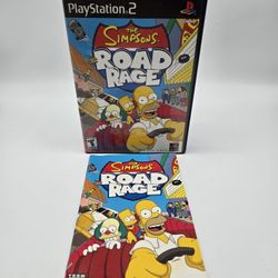 Simpsons Road Rage (Sony PlayStation 2 PS2) Case, Manual & Artwork Black Label 