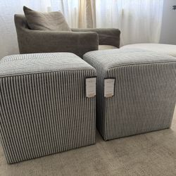 (2) Two Threshold Studio McGee Collab Ottomans