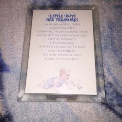 “LITTLE BOYS ARE TREASURES” Picture W/frame
