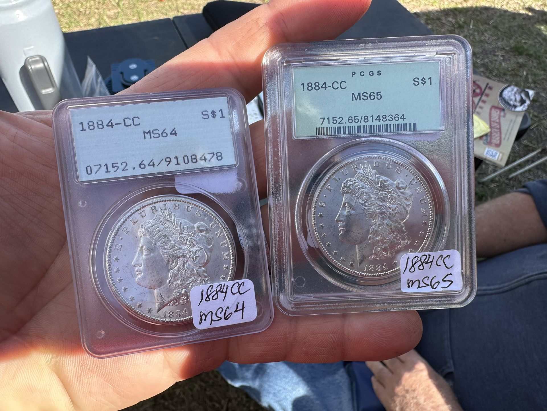 1884 CC Morgan PCGS MS65 & 1884 Cc Morgan MS64 π₯π₯ OPEN TO TRADES π₯΅