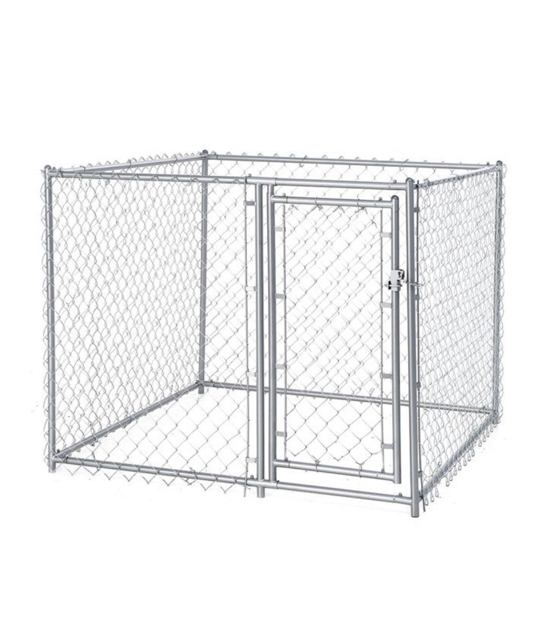 Lucky Dog Single Door Chain Link Outdoor Dog Kennel 5’x5’x4’H