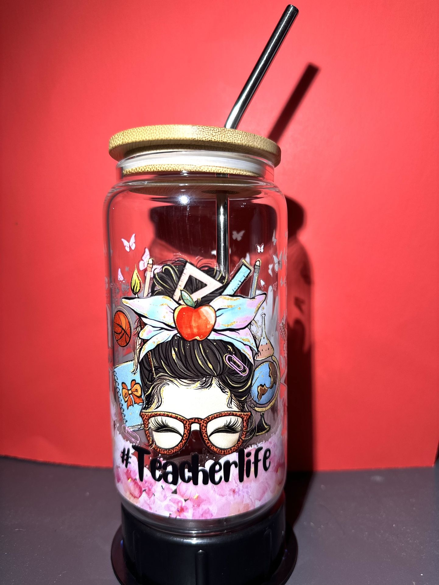 Teacher Appreciation Theme, 16 Oz Glass Cup