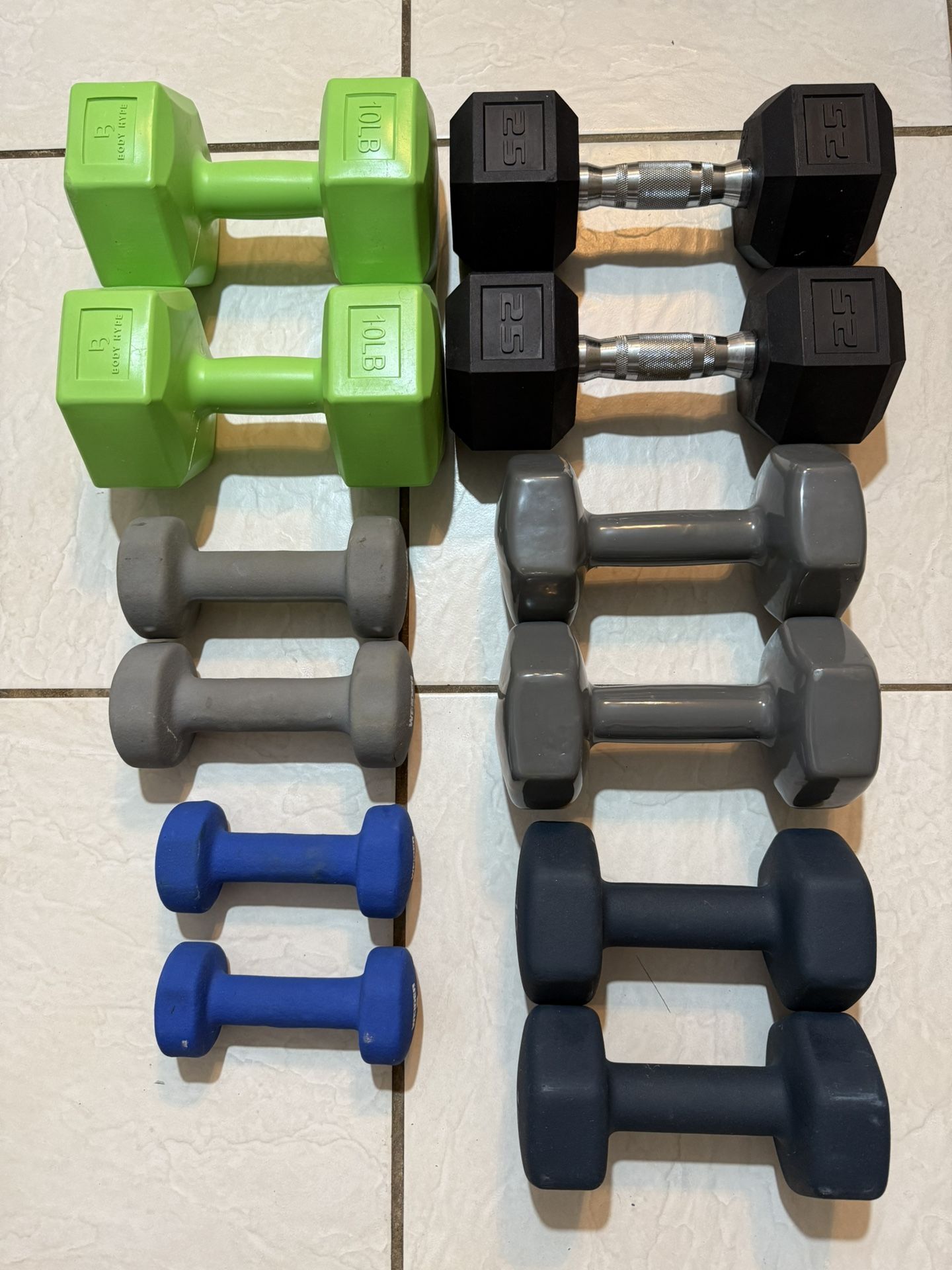 6-Pairs Dumbbells Set Assorted Weights