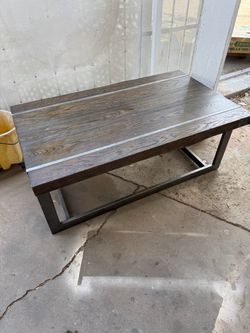 Industrial Wood and Metal Coffee Table