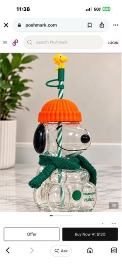 Starbucks x Peanuts Snoopy Glass Cup