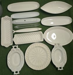 13 large serving plates and bowls