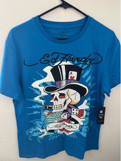 Men’s Ed hardy rhinestone skull