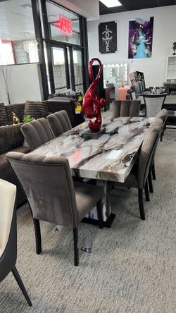 Faux Marble Dining Table 