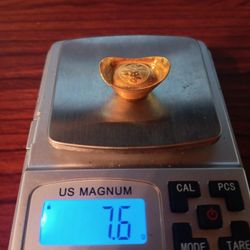 24 Karat 7.6 Grams Chinese Yuanbao