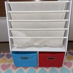 Kids 4 Tier Book Shelf With Storage