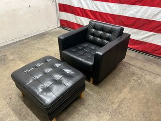 Free Delivery - IKEA MORABO Black Chair & Ottoman