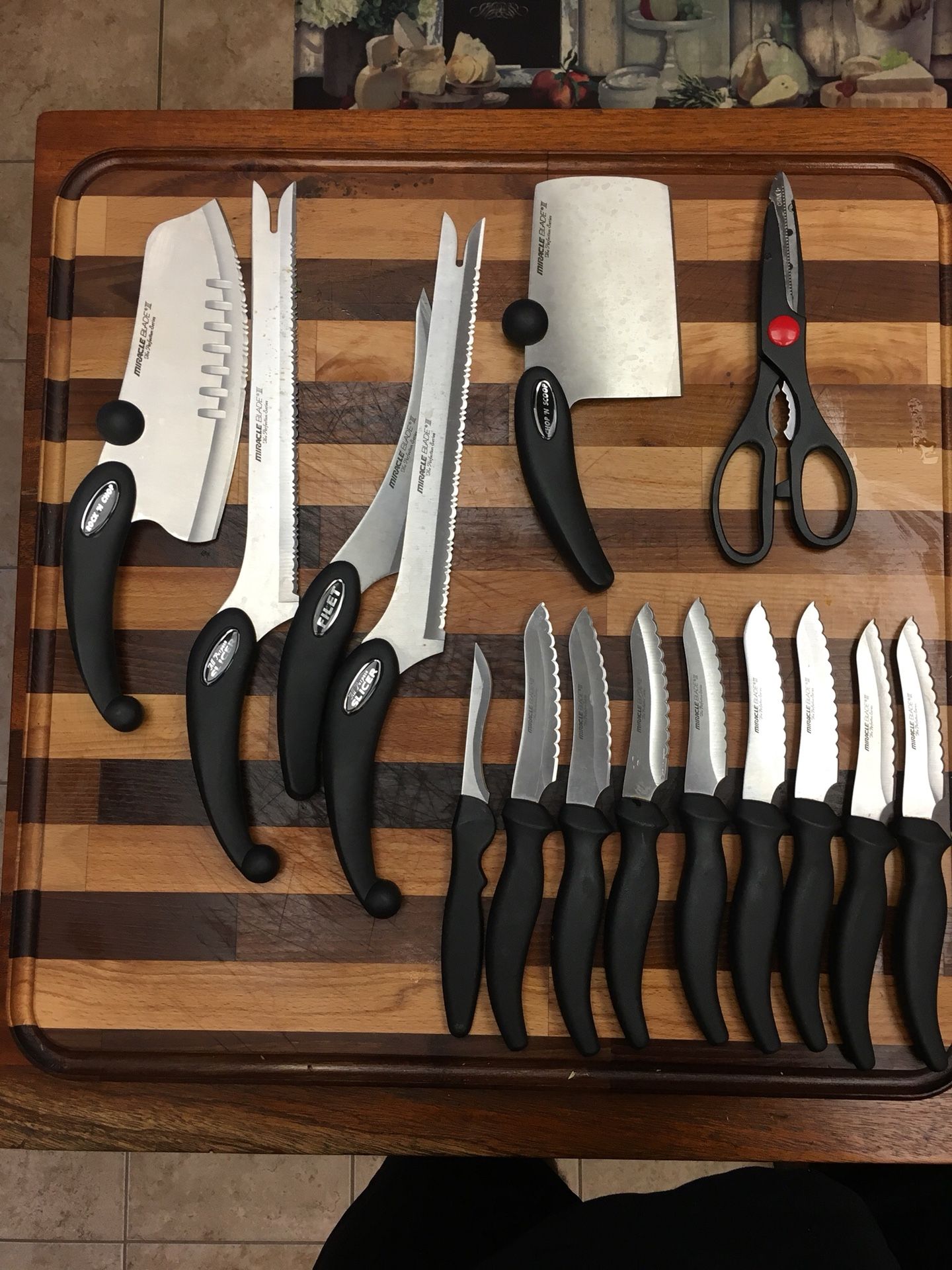 Miracle Blade III Knife Set - 15 Pieces with Knife Block - FREE knives for life included (just pay s&h)