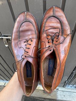Tommy Hilfiger Men's Brown Leather Moc-Toe Oxfords - Size 10