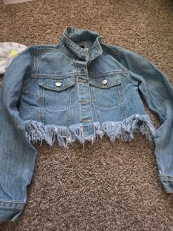 Girls jean jacket size large