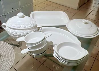 Juego de cerámica blanca para servir y hornear – Completo