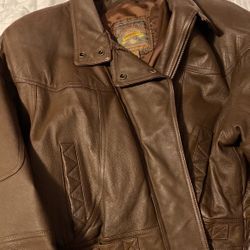 Short Brown Leather Jacket