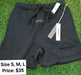 Black essentials shorts size S, M, & L