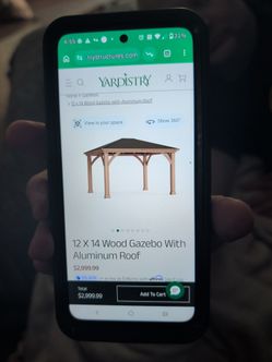 *Brand New* Yardistry- 12x14 Wooden Cedar Gazebo With Aluminum Roof