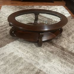 Brown Oval Coffee Table