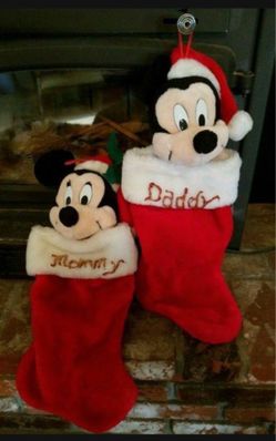 Mickey & Minnie Mouse Christmas Stockings Set of 2