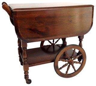 Georgian Style Drop Leaf Tea Cart