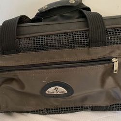 Leather black travel comfortable bag for pets