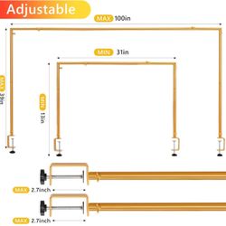 BRAND NEW 30" - 100" Adjustable Gold Metal Over the Table Arch with Stand Balloons and Ribbons
