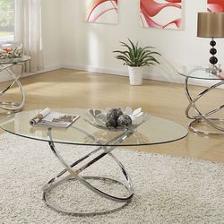 Glass Coffee table and 2 End Tables