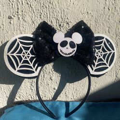 Halloween Jack Skellington Mickey Mouse Ears Headband.