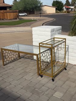 Coffee table and bar cart