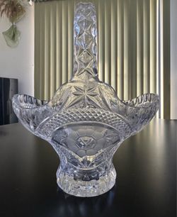 vintage crystal floral basket