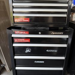 3 Pieces HUSKY Drawer Rolling Tool Cabinets in Gloss Black