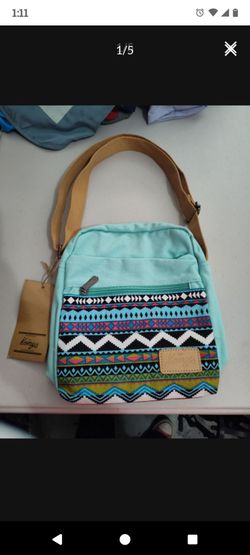 New Kemys Crossbody Bag Boho Teal Mint Green Purse With Adjustable Strap