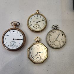 4 OLD POCKET WATCHES