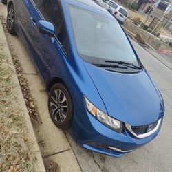 2015 Blue Honda Civic EX With Sunroof