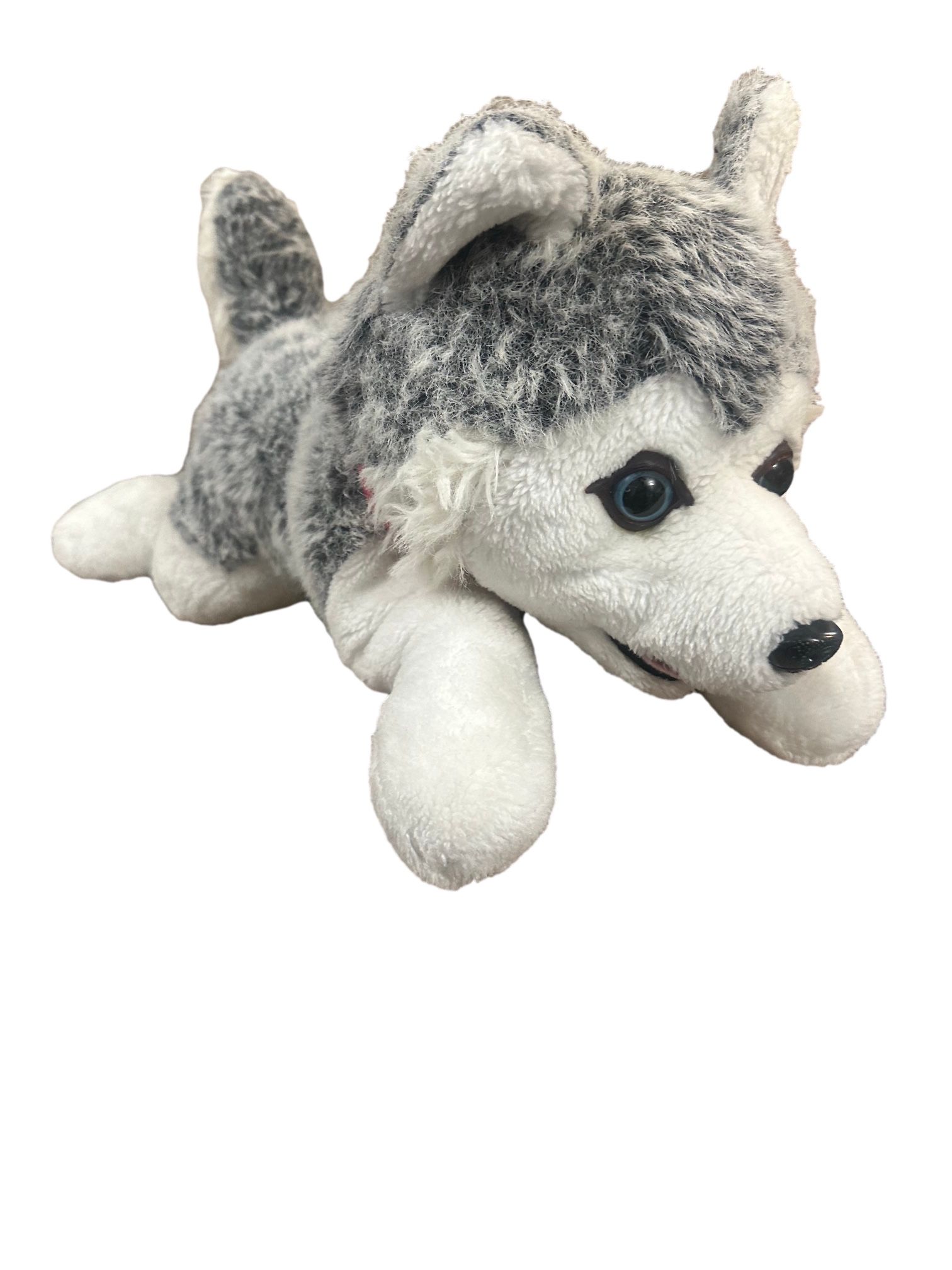 Vintage Large Realistic Plush Husky Dog Wolf Stuffed Animal 24”