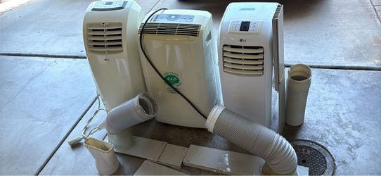 Lot of 3 Portable Air Conditioners with Hoses