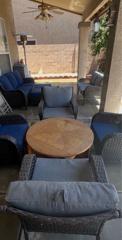 Sofas with tables and chairs