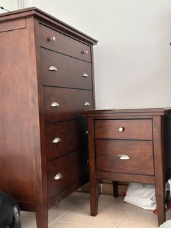 Dark Wood Dresser and Nightstand Set