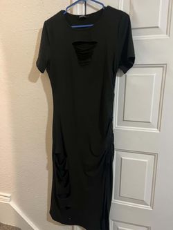 Black slit dress