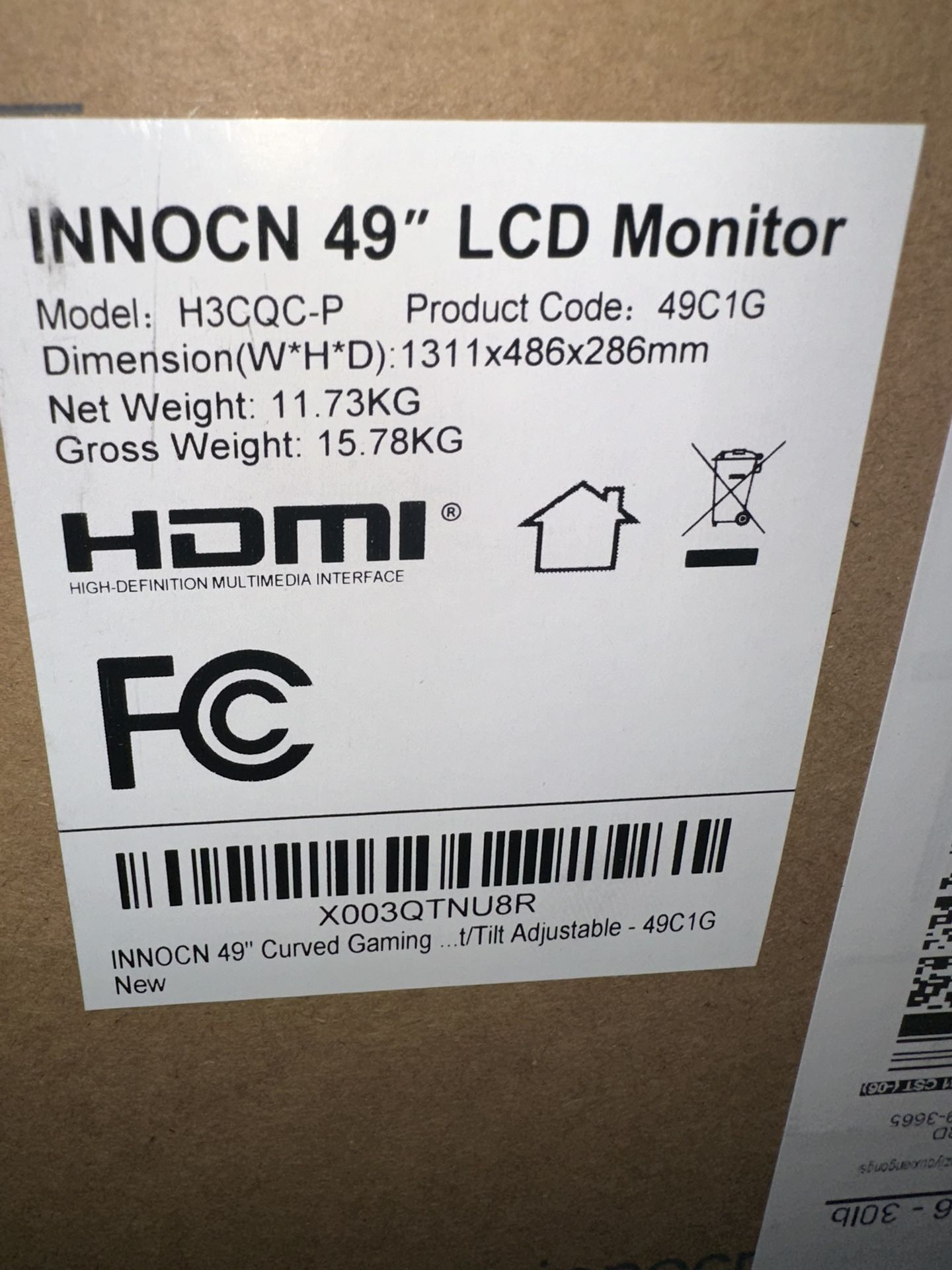 Innocn 49” Super Ultrawide Gaming Monitor