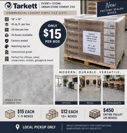 MUST GO ! Factory sealed commercial LVT tile $15