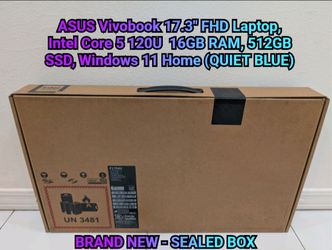 ASUS Vivobook 17.3" FHD Laptop,

Intel Core 5 1200 16GB RAM, 512GB SSD, Windows 11 Home (QUIET BLUE)