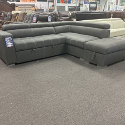 Living Room Furniture Deal😱Beautiful Grey Pull Out Sleeper Sofa Sectional On Sale (Limited Time) $1299