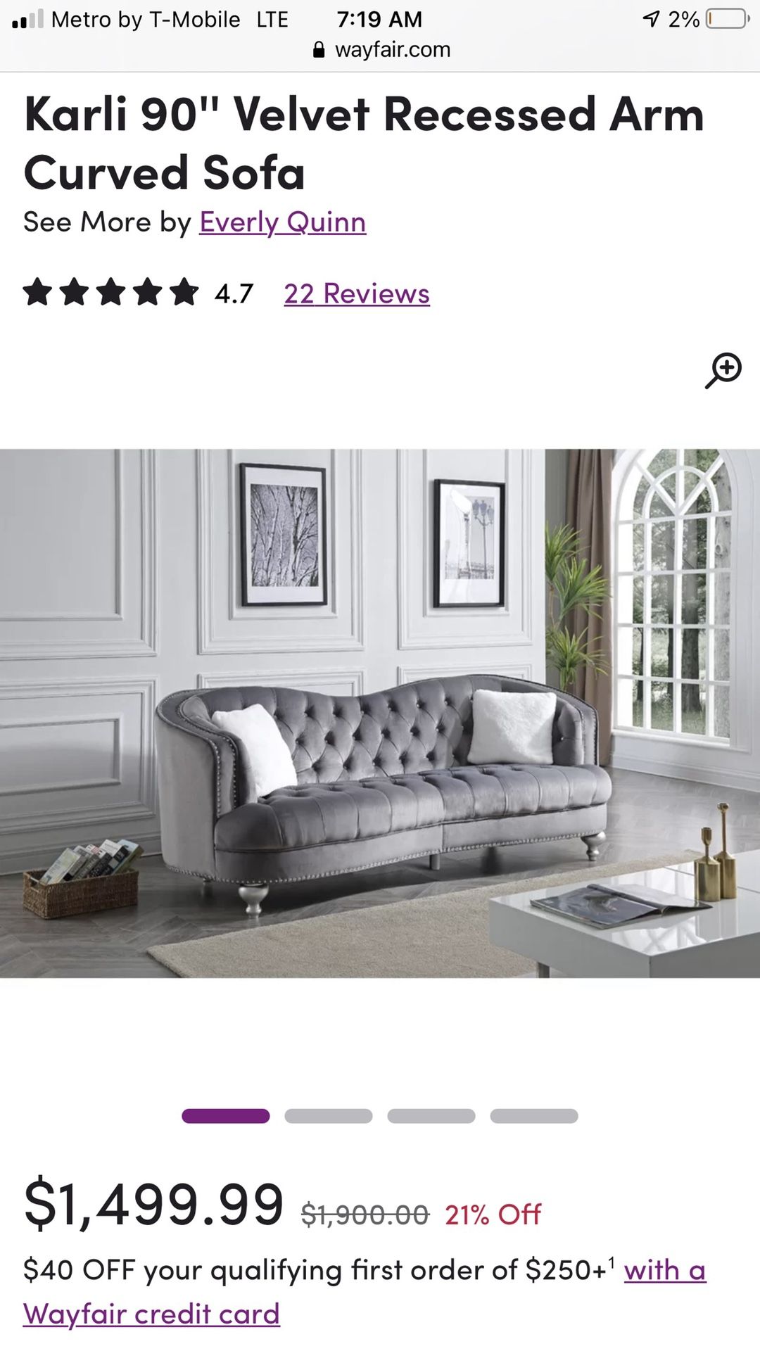 Beautiful Gray Sofa